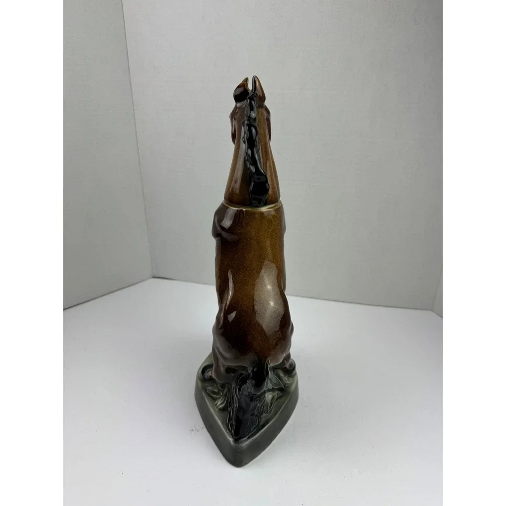 Vintage 1962 Jim Beam Brown Stallion Rearing Horse Bourbon Decanter Equestrian